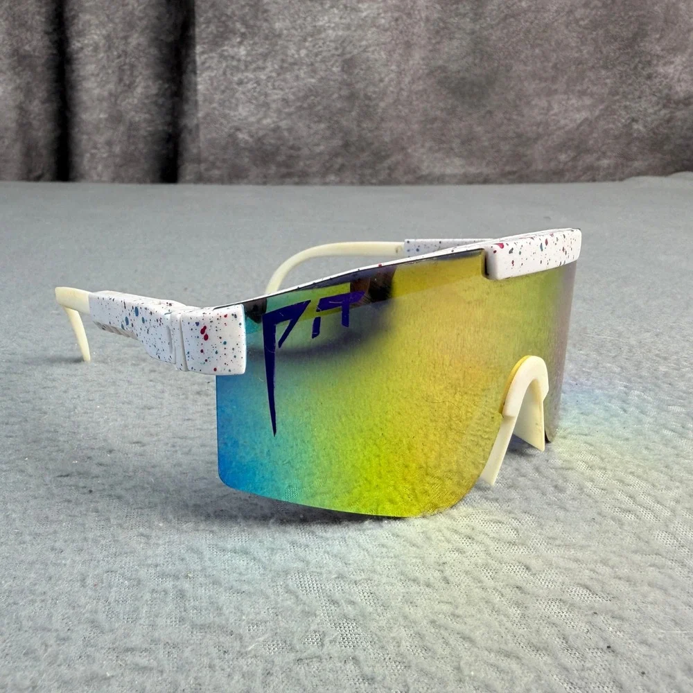 Pit Viper The Miami Nights Original 2.0 Sunglasses White Splatter Rainbow Lens